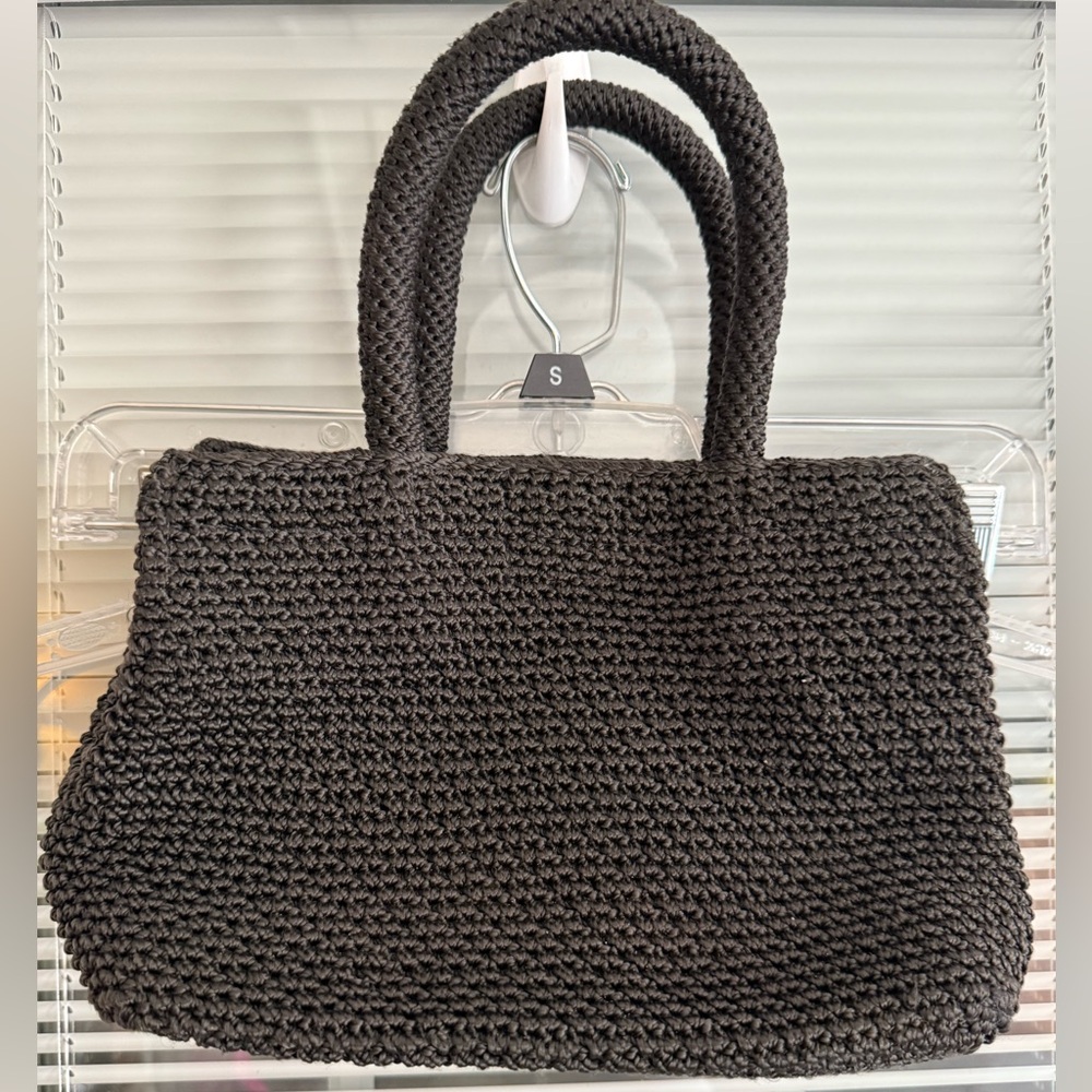 The Sak Black Woven Handbag Double Handles  Small Size barely used